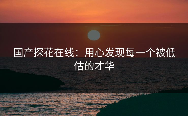 国产探花在线：用心发现每一个被低估的才华